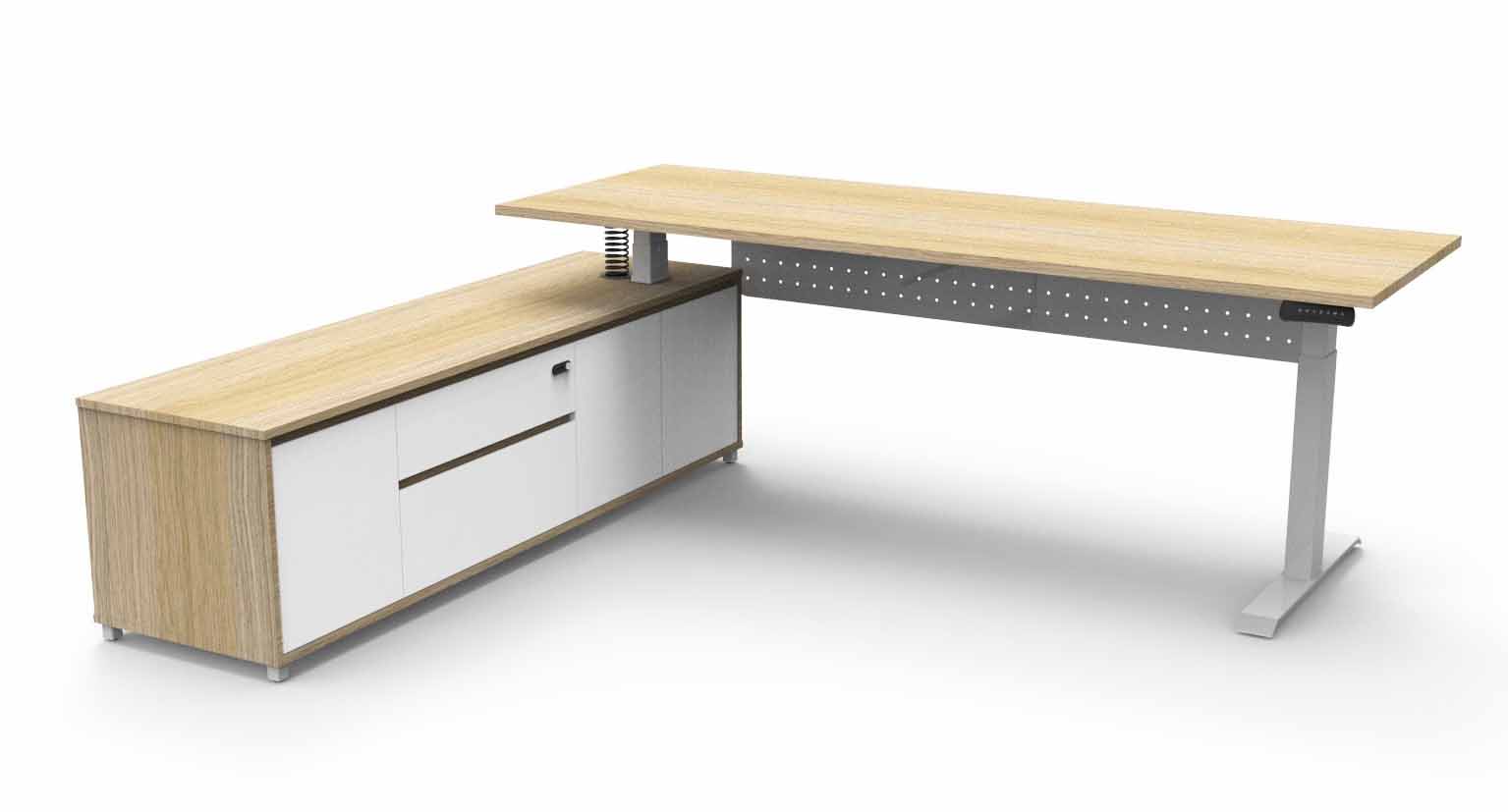 Boost+ Height Adjustable Executive Desk - with Modesty